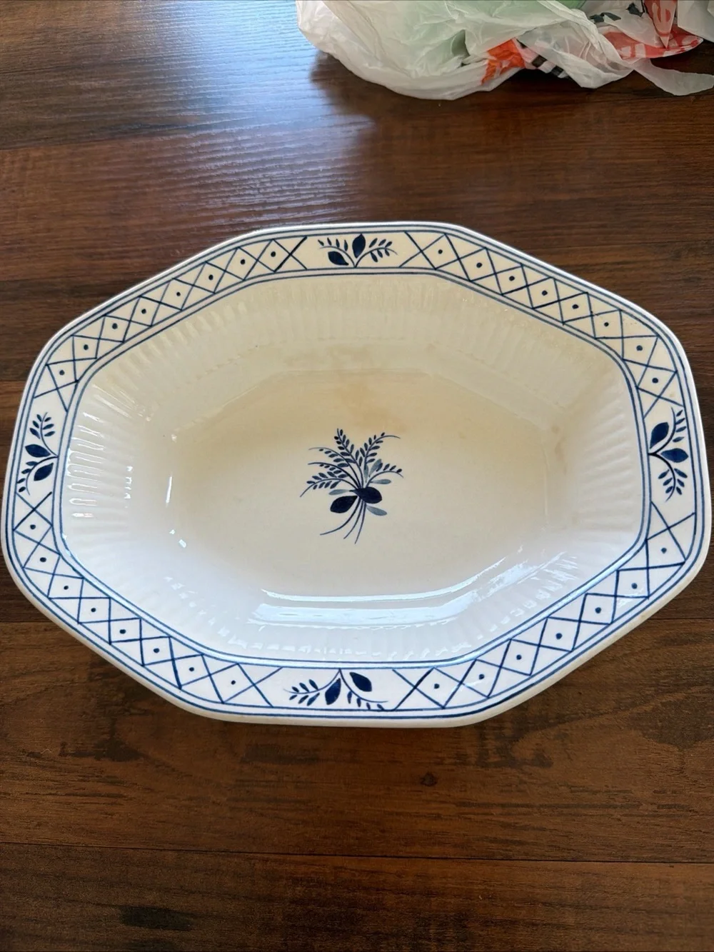 Classic Blue & White Serving Bowl -Adam’s vintage hand painted England